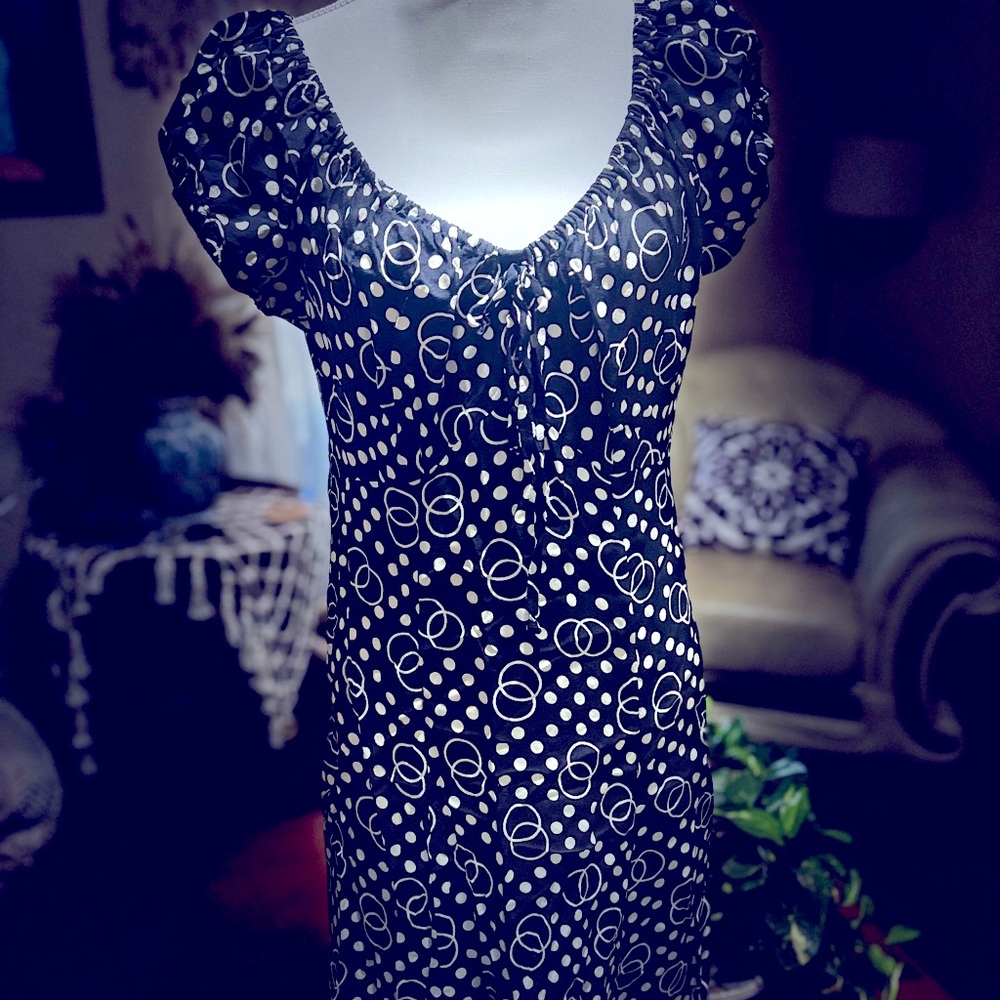 Long ankle dress great fit two color combination black with white